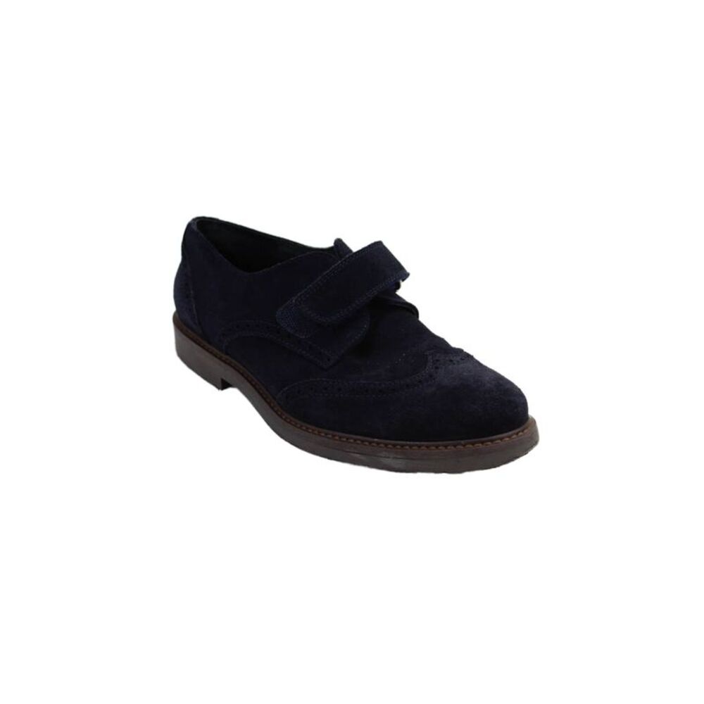 Beberlis Women's Round Toe Suede Rubber Sole Loafers Shoes Navy Blue Size 37